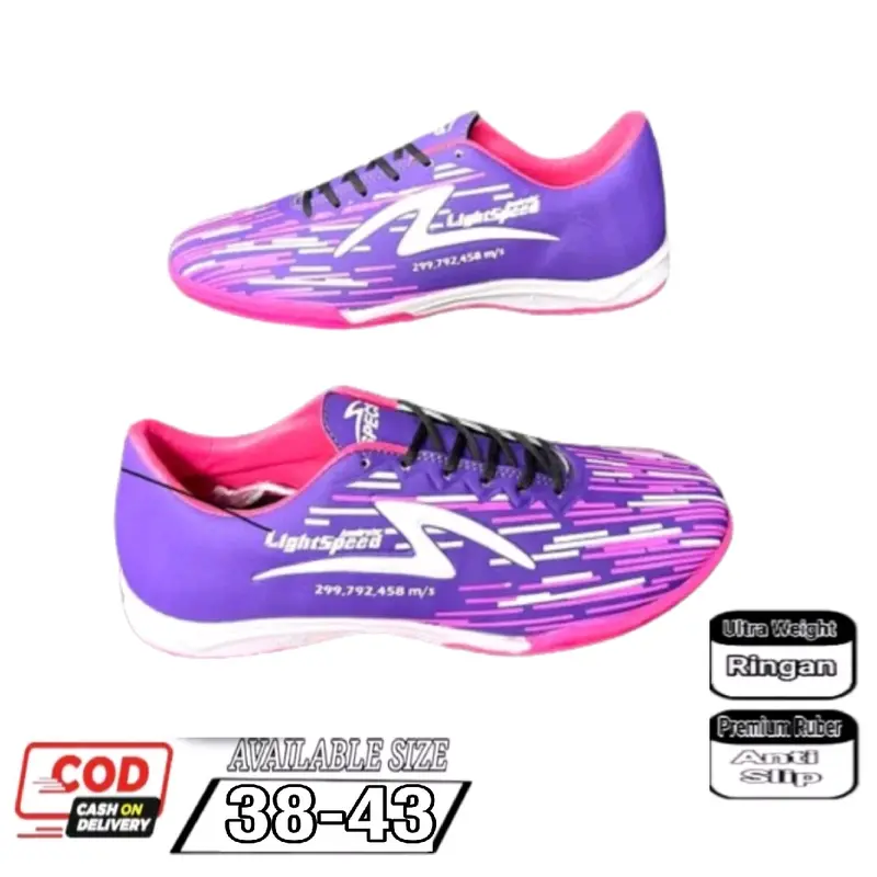 Sepatu futsal specs lightspeed hitam merah 1