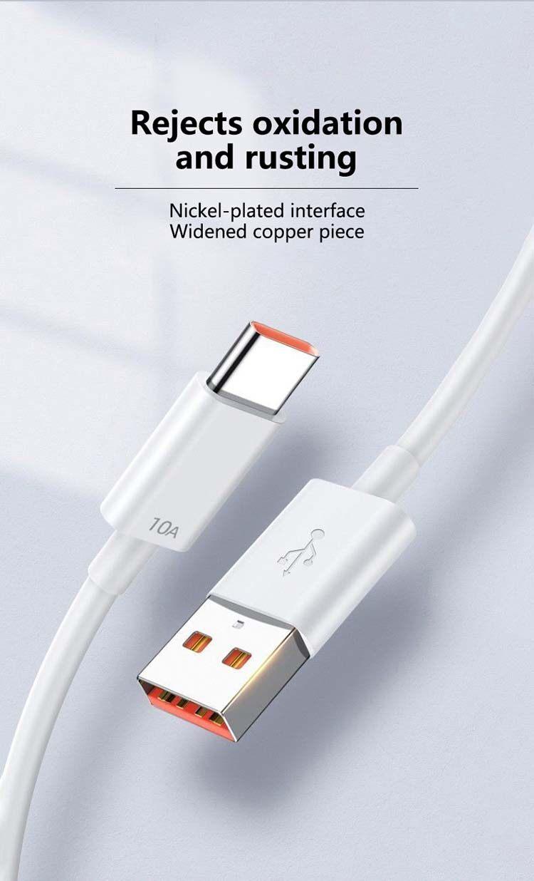 Product Introduction of Toocki 10A Type C Fast Charging Cable 120W Cable Type C Wire For Xiaomi 12 11 Huawei P40 50 Samsung S10 S20 Super-Fast Charge Data Cord 10