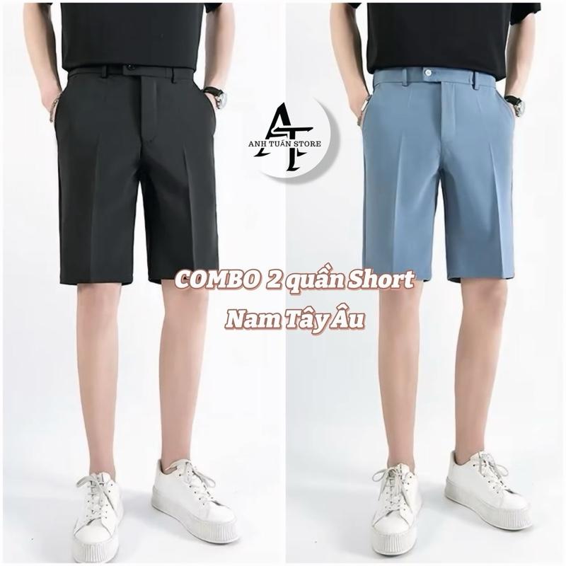 [COMBO 2 QUẦN Short] Nam Tây Âu vải COTTON co dãn nhẹ 4 chiều, thoáng mát, thoải mái, Fom dáng CHUẨN MEN THỜI TRANG Menswear Pants