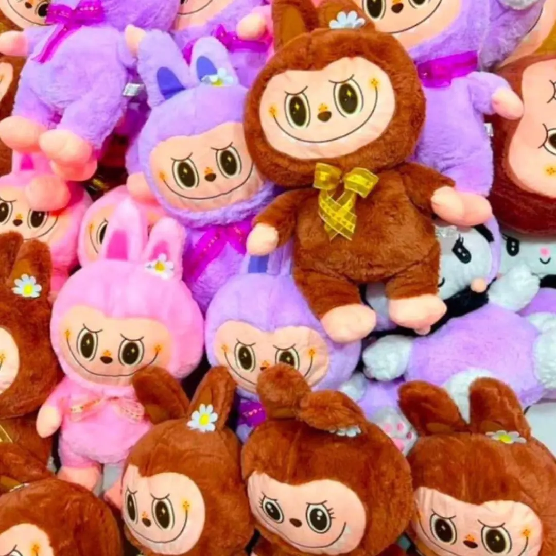 boneka labubu mainan mewah lembut labubu the monster macaron boneka labubu 25cm Dolls Toys