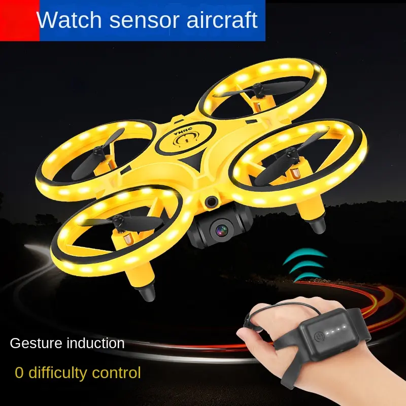 UFO Smart Gesture Induction Drone UFO Watch Quadcopter Drop Resistant Suspension Remote Control Small Airplane Toy