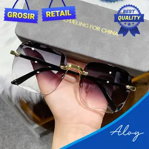 PL-MX005 Kacamata Hitam Wanita Fashion Gaya Tanpa Bingkai Eyewear Eyewear Sunglasses