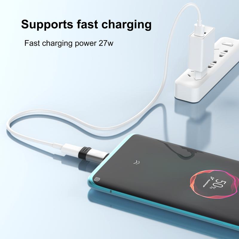 Product Introduction of JT207 2Pack Lightning to USB C Adapter for iPhone15PD Fast Charging Compatible with iPhone 15 Series/MacBook/Laptop/iPad/Samsung and More Type C DevicesSupport Data TransmissionCompact & Portable Silver Cellphone Smartphone Electronic Charger  charger 4