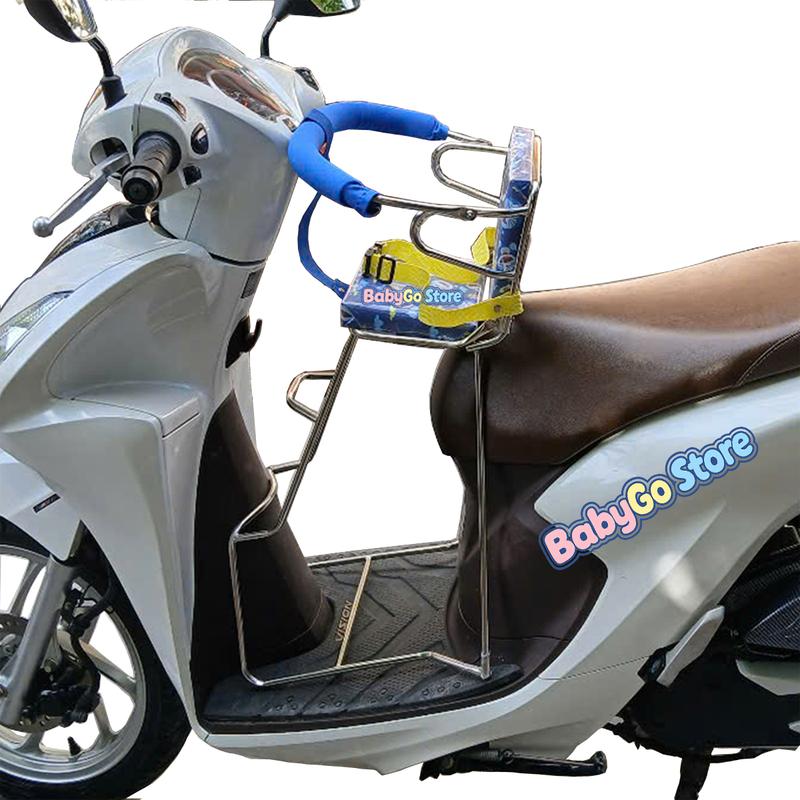 Ghế Ngồi Xe Vision, Lead, shmode, Vario, Vespa, Janus ... Cho Bé 7 Tháng đến 2 Tuổi - Có Dây Đai Và Vòng Bảo Hiểm An Toàn - Ghế Ngồi Xe Máy Cho Bé