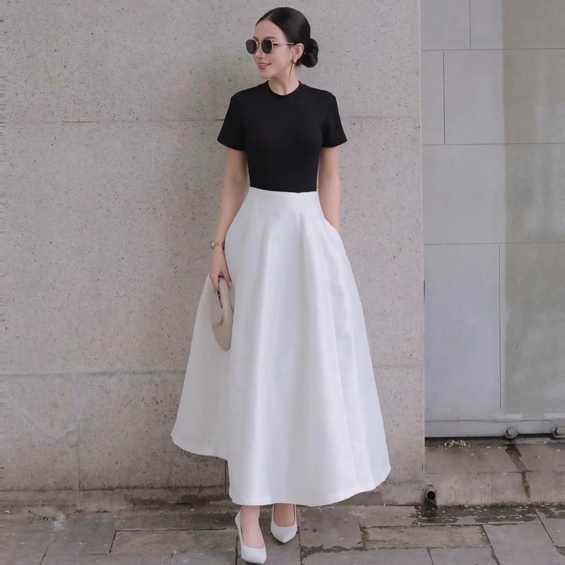  Ellyclothing Váy Dài Rich Skort Thiết Kế Mới Eo Cao 3cm Size 24-32 Phù Hợp Mọi Chiều Cao Tinh Tế Dịu Dàng Chất Liệu Kate Lụa Lót Thun Dài 50cm V2 eo 60-80cm 