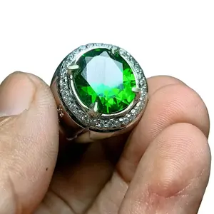 BELI DI SINI green Aquamarine cutting ring alfaka super untuk pria