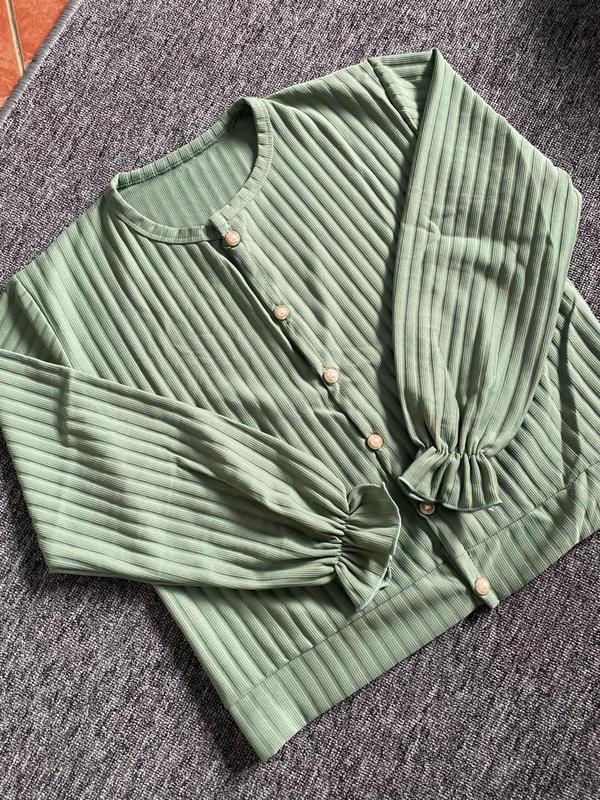 Cardigan Crop Hornet Korean Look Style Polos Wanita Atasan Lembut Knitwear Outer Basic Panjang Tebal 9