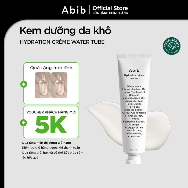  Kem dưỡng cấp ẩm dành cho da khô Abib Hydration Crème Water Tube 75ml 