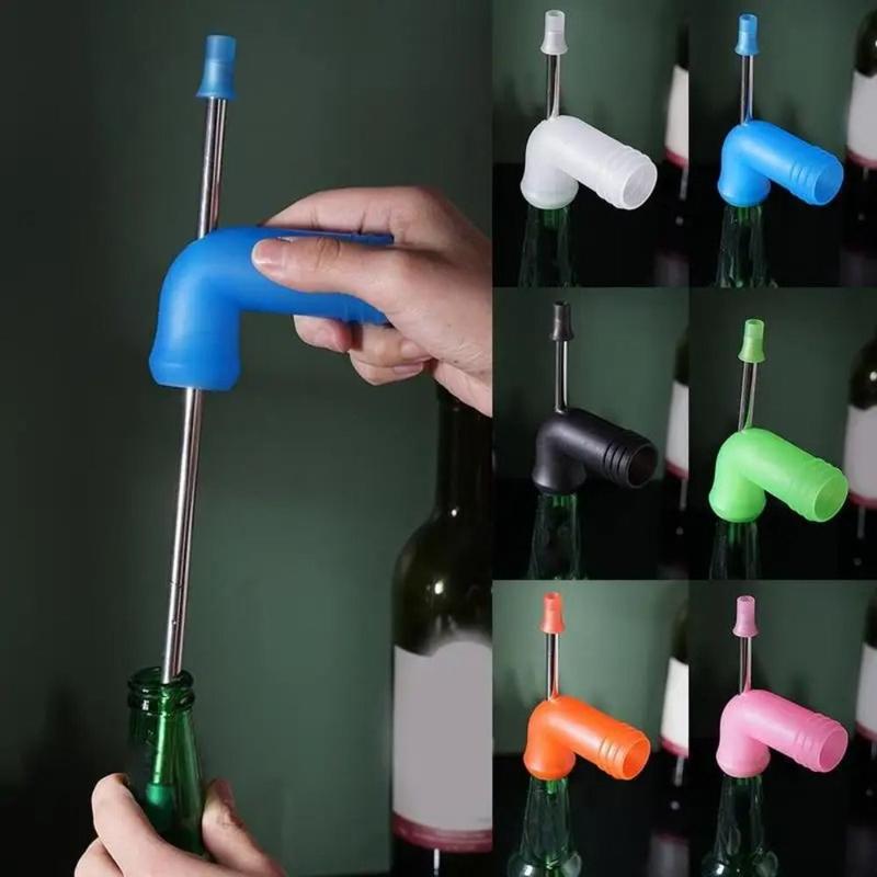 Ống Thổi Ống Thở Đôi, Dụng Cụ Bar Uống Bia, Thép Không Gỉ, Có Thể Dịch Vụ Bong Bia, Phễu, Thực Dụng Và Cầm Tay, Máy Phân Phối Bia, Thích Hợp Để Uống Bia, Dụng Cụ Bar 0
