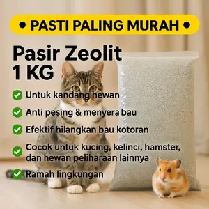 pasir zeolit Repack 1kg No. 1 anti bau kucing, hamster, kelinci pasti paling murah!