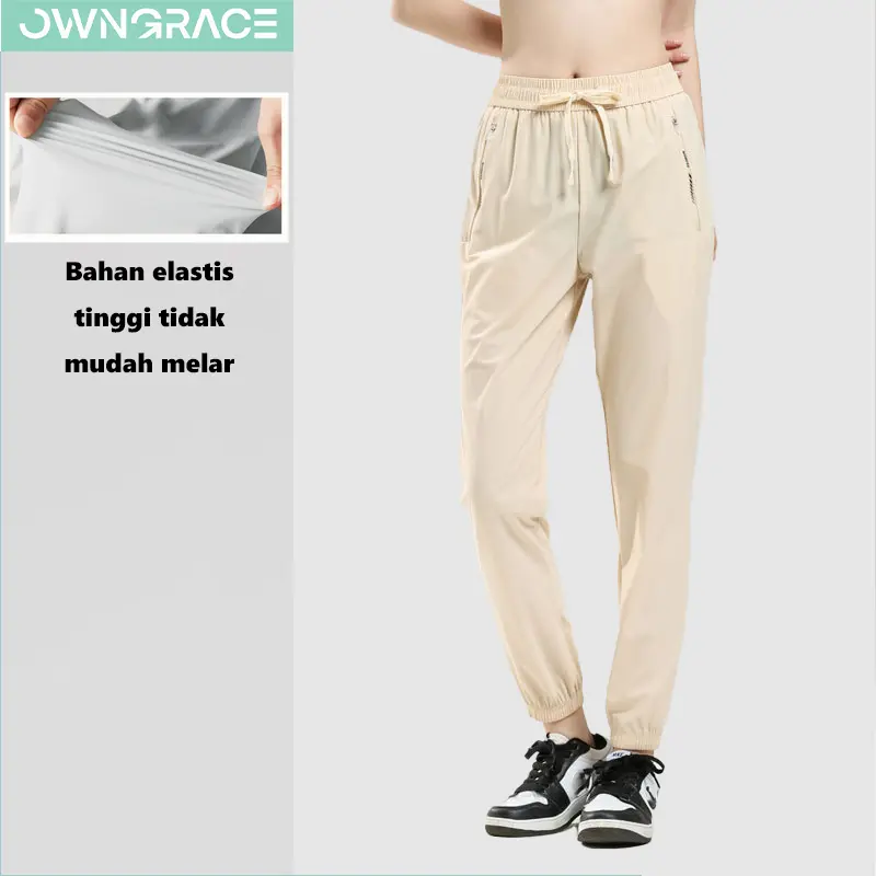 【Ready】Owngrace-Celana Olahraga Wanita Celana Latihan Jogging Celana Olahraga Jogging Longgar Celana Olahraga Kebugaran Santai Perlindungan Matahari Anti UV UPF50+ 100% Original training stripe Sport Yoga Outdoor Lari 5