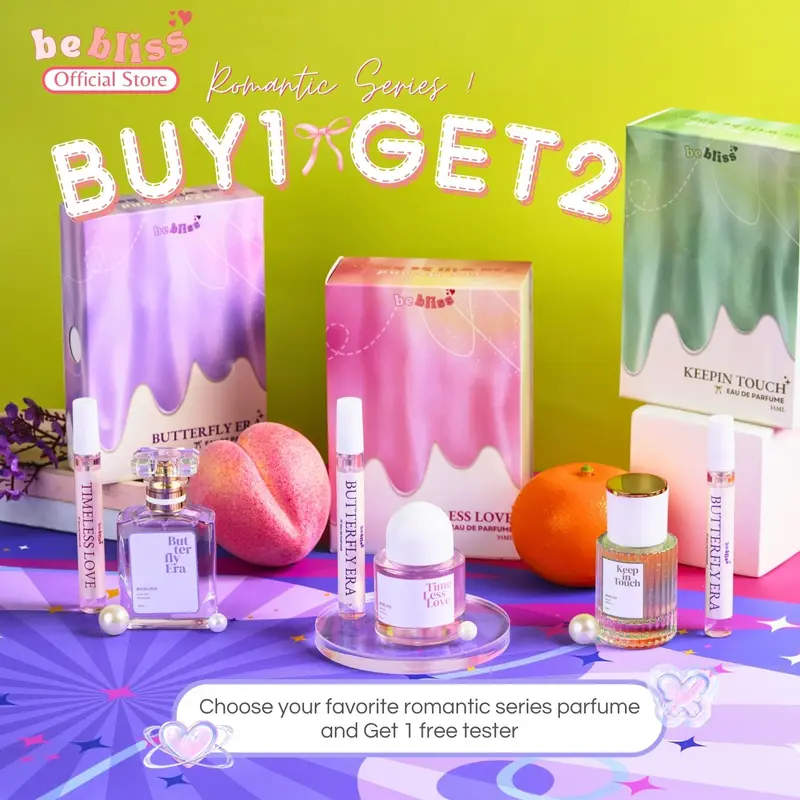 (ECER) BEBLISS EAU DE PARFUME ROMANTIC SERIES SATUAN PARFUM SHIMMER SPRAY BUY 1 GET 2 UNISEX Perfume PREMIUM WANGINYA TAHAN LAMA 1