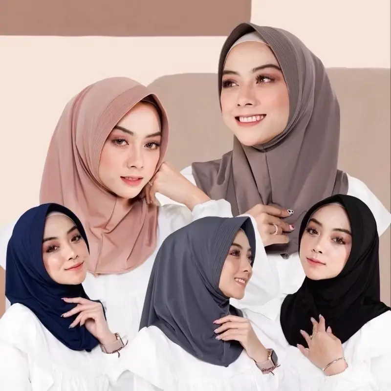 Jilbab Instan Jersey Sport/Jilbab Volly/Bergo Sport High Quality Sporty Nyaman dicuci dengan tangan saja zipper black