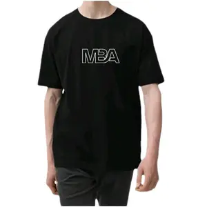MBA MY BLANK APPAREL Kaos Sablon Oblong Pendek Logo MBA 100% Katun 24s Baju Dewasa Atasan Distro Pria Keren Casual Simple Katun Combet Polos Panjang Harian Hitam santai Nyaman paduan Jeans Biru Combed