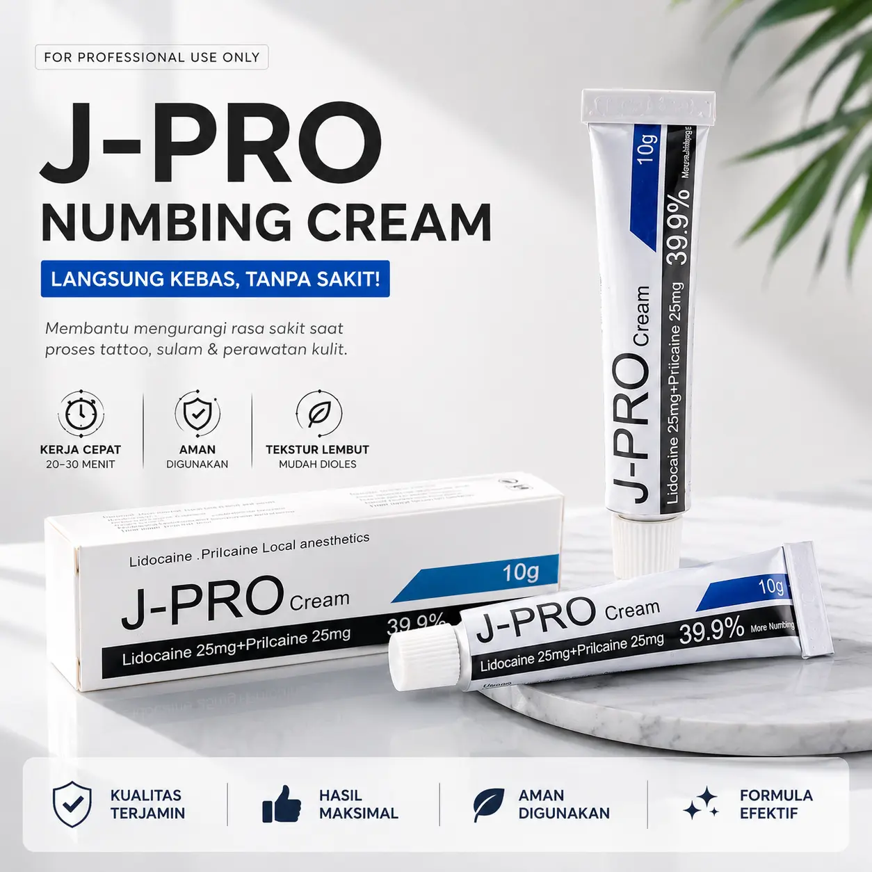 J-Pro - pasca-sulam alis & bibir Cream Anastesi Perawatan Sulam Pasca Tatto Wajah Perawatan Hitam  Eye  Kusam  Pencerah  Mencerahkan  Pencerah  Facial  Pria