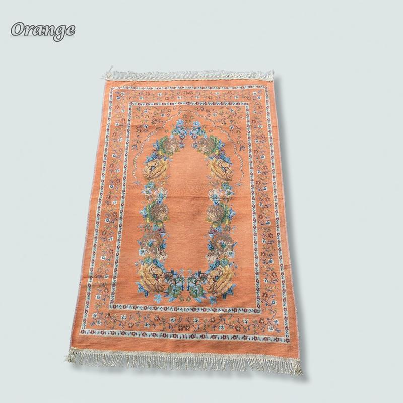Sajadah turkey rajut motif bunga raudhoh, ukuran 110x70 cm, sajadah travel premium murah 9