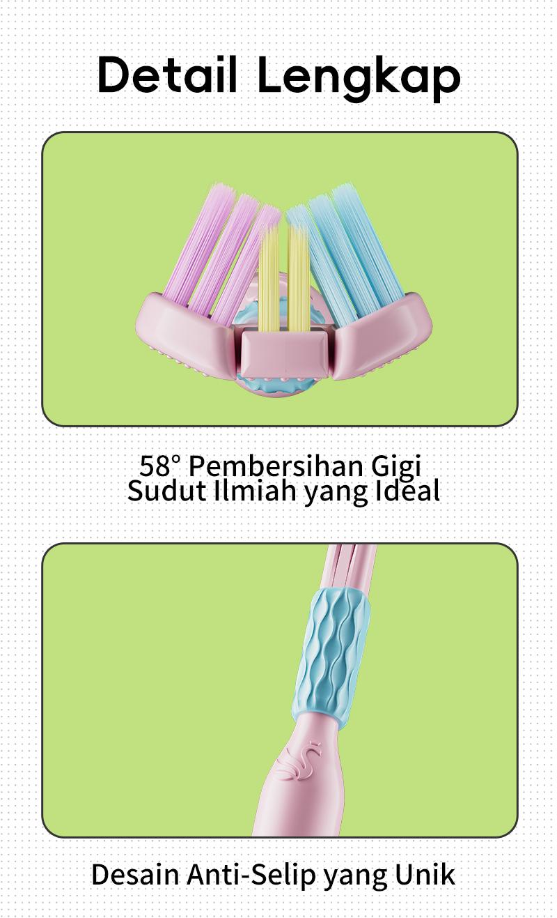Dr Baek Sikat Gigi 3 Sisi Ultra Soft Bersih dari Semua Sudut 2in1 Pembersih Lidah Premium Mulut Gusi Tersedia dalam Warna Menarik toothbrush