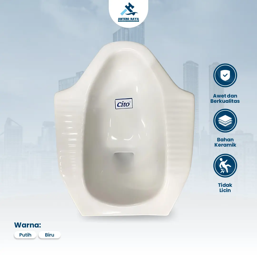 Kloset Jongkok CITO Warna Putih dan Biru Closet Toilet WC Kamar Mandi