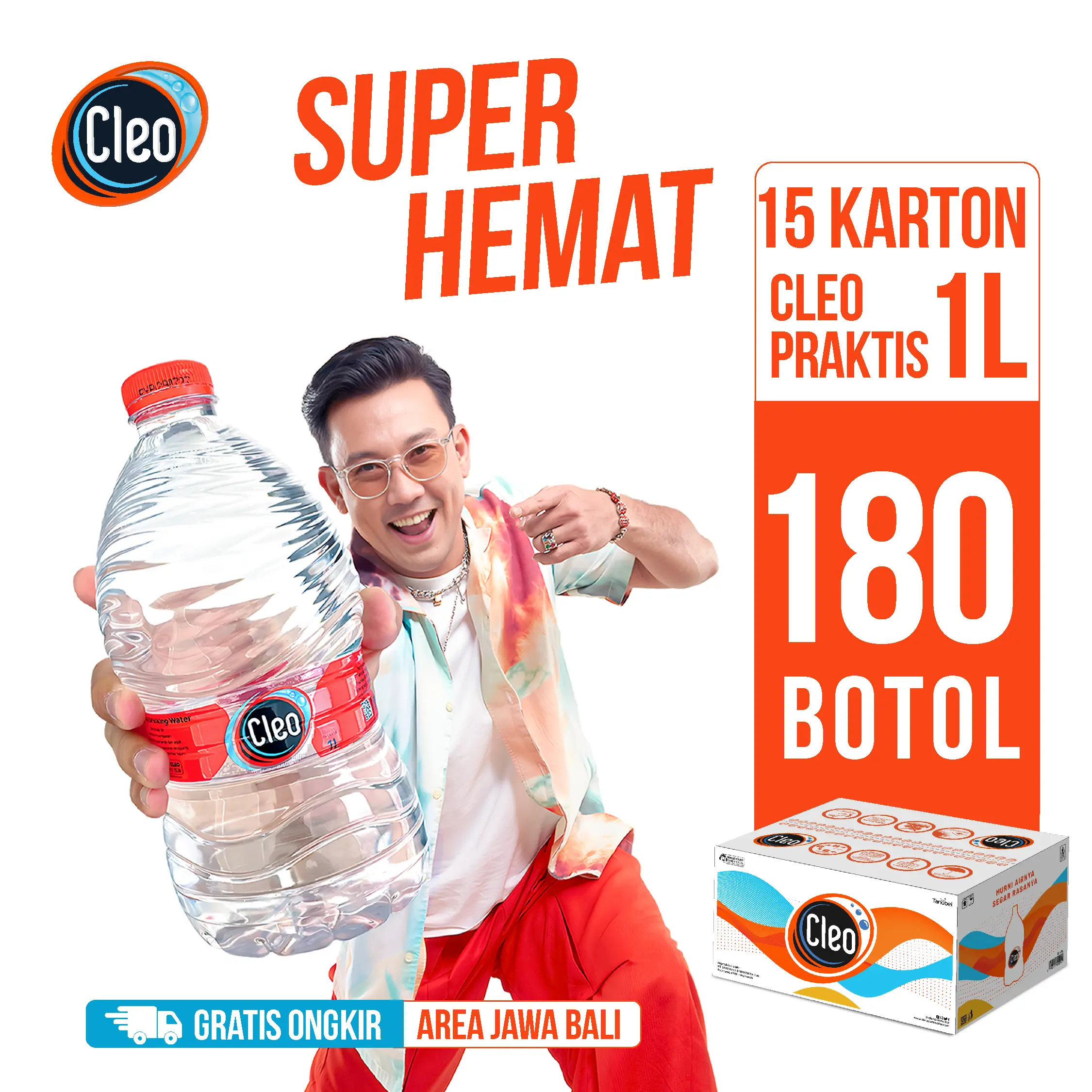 [CLEO X TOKO MAKMUR] Cleo Air Murni Botol 1L Praktis