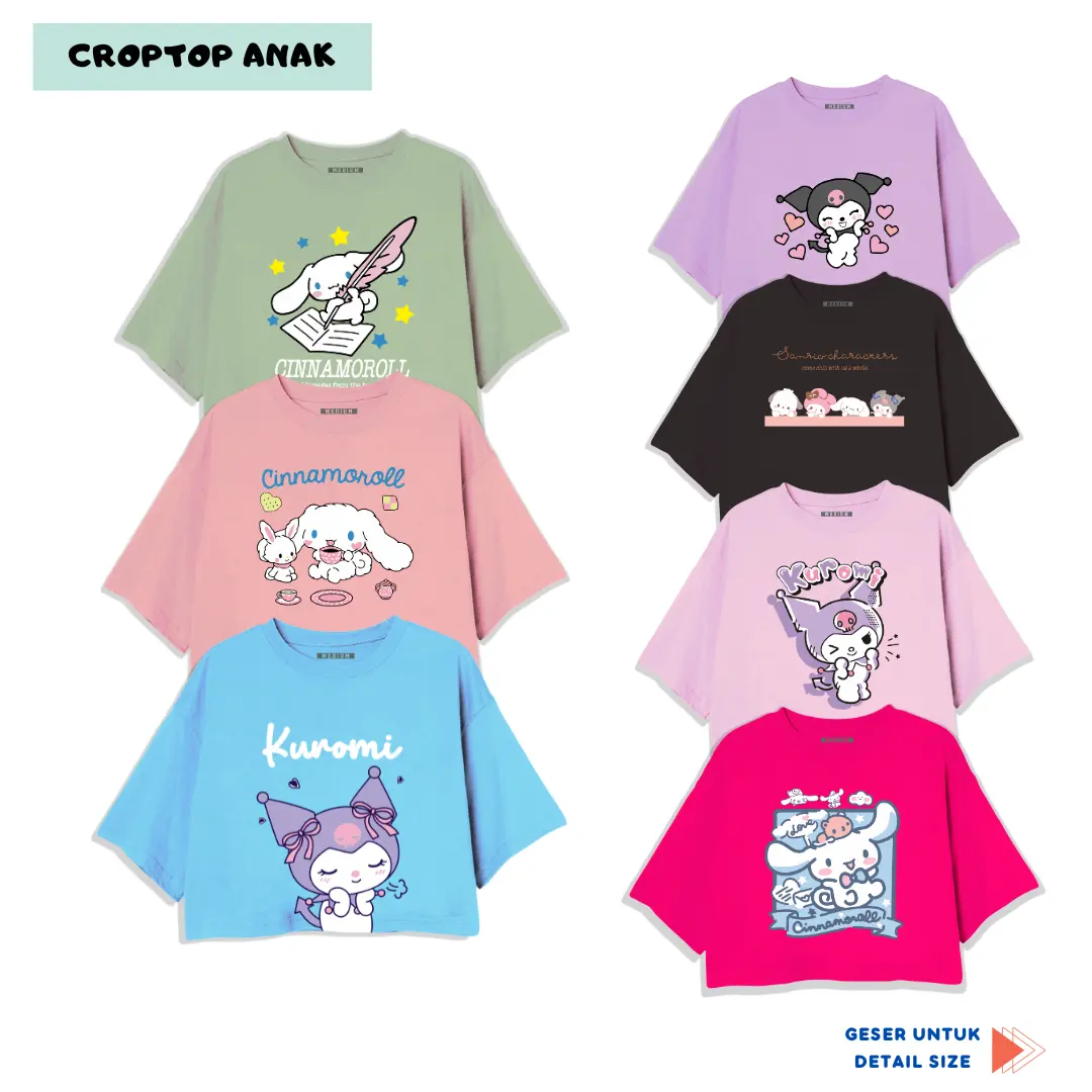 Croptop Anak Perempuan Bahan Cotton Umur 3-12 Tahun