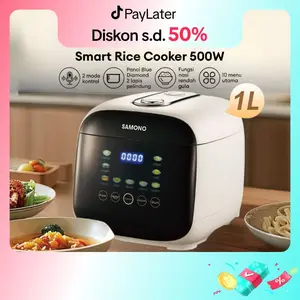 (EKSKLUSIF JORDI ONSU) SAMONO MAGIC COM Smart Rice Cooker Low Carbo Karbo Rendah Gula Kapasitas 1 Liter 500watt 10 Fungsi Memasak (SW-RCED10)