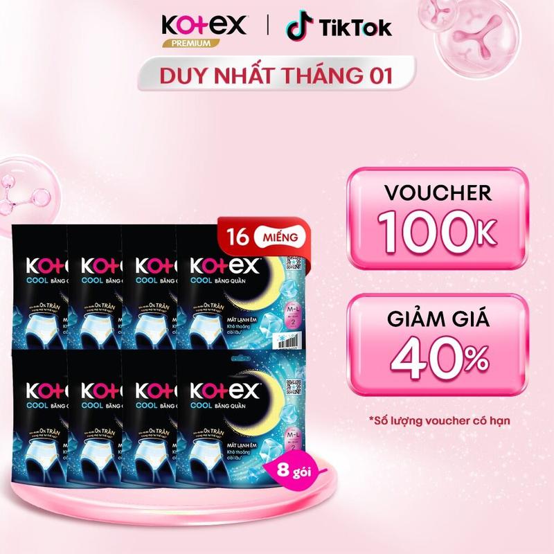  Combo 16 Băng vệ sinh Kotex Dạng Quần Cool cỡ M L 2 Miếng 