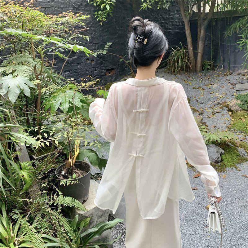 Product Introduction of Áo Khoác Sơ Mi Chống Nắng Phong Cách Trung Quốc Mới, Dành Cho Nữ, Mỏng Và Dài Tay, Áo Cardigan, Áo Mặc Bên Ngoài Mới Cho Mùa Hè, Áo Voan, 2023 Top Women Shirt 8
