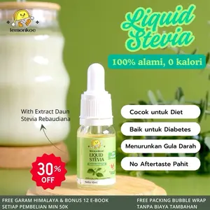 Lemonkoe Stevia Cair 10ML/20ML/30ML cocok untuk Diabetes Diet 0 Kalori pengganti Gula