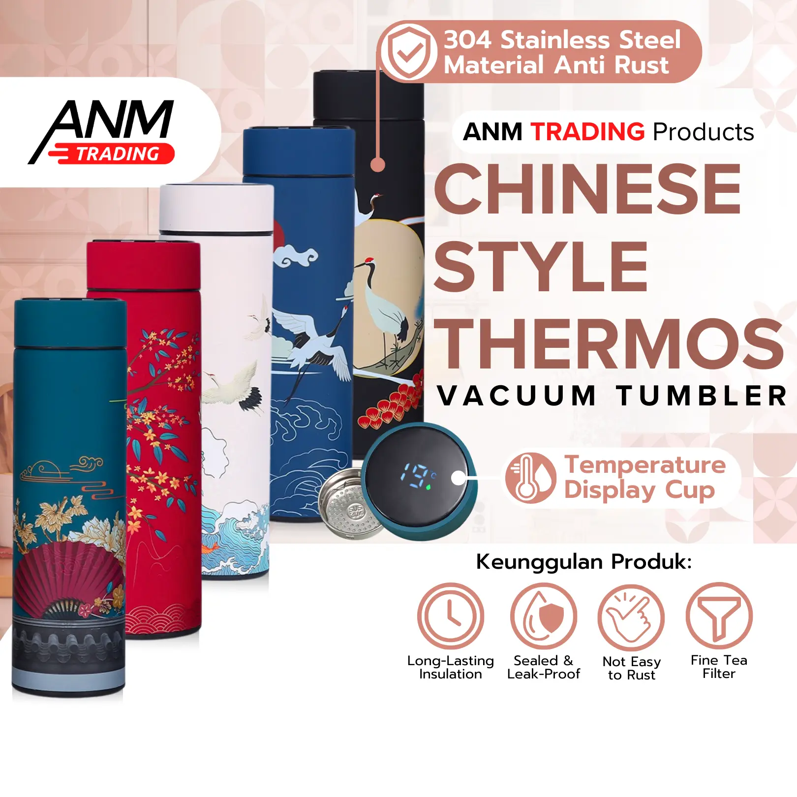 Tumbler Stainless / Thermos Botol Air Minum Stainless 500 ml Premium