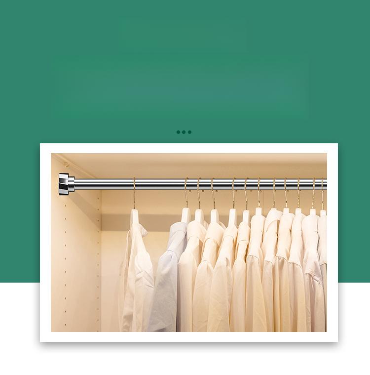 Product Introduction of Punch-Free Telescopic Rod Installation-Free Clothing Rod Stainless Steel 304 Pendant Bedroom Curtain Hanging Rod Shower Curtain Rod Rod Rod Jackstay 2