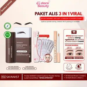 PAKET ALIS HEMAT 3in1 - BPOM Paket Eyebrow Hemat 3in1 SKINNIST Instant Eyebrow, Cetakan Alis Tali 12 dan Concealer Ori by SKINNIST