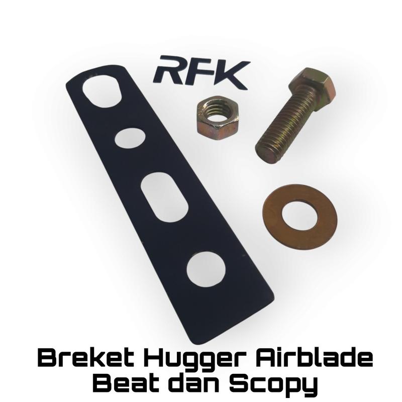 Product Introduction of Breket Bracket Dudukan Huger Hugger Airblade Knalpot Beat Deluxe FI eSP Scoopy Bracket Hugger Motorcycle Beat Scoopy Genio Bahan Plat Tebal Free Baut dan Mur 12