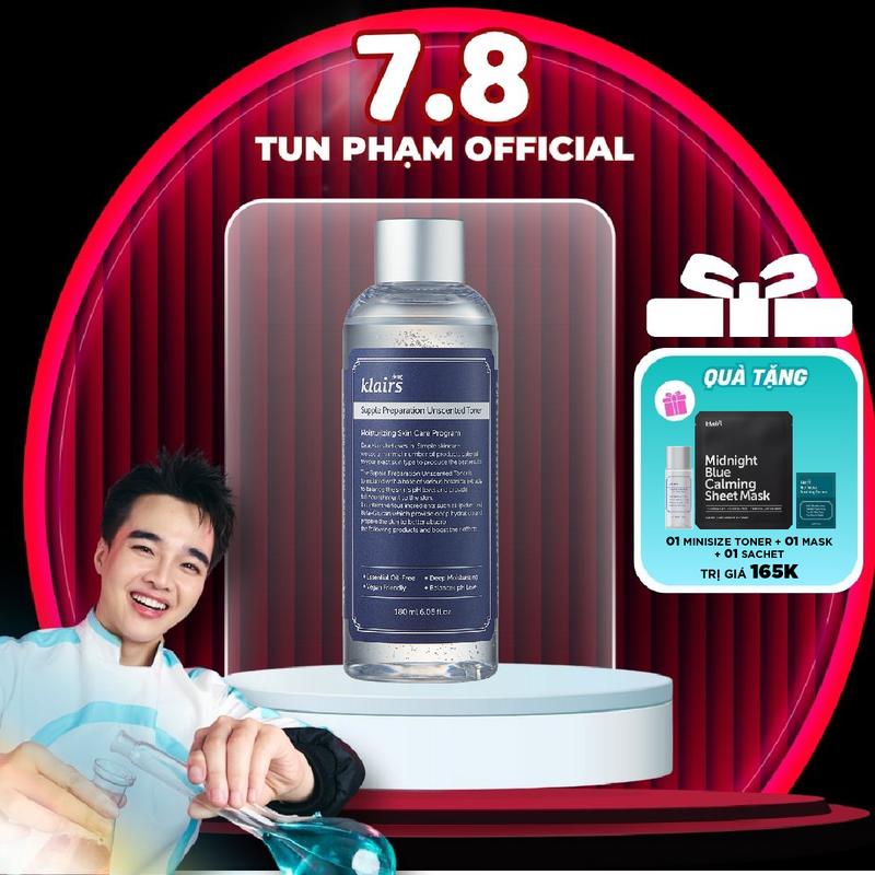 Tun Phạm x Sammi Dear, Klairs nước hoa hồng Supple Preparation Unscented Toner 180mL