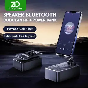 ZOOJODIQ Speaker Bluetooth Dudukan HP Foldable Anti-Slip dengan Power Bank Hemat & Gak Ribet Tidak Perlu Beli Terpisah