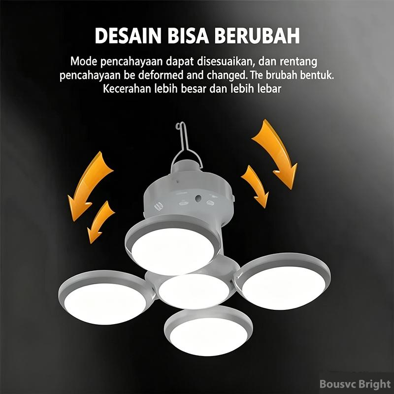 Lampu Camping Tenaga Surya Lipat，Cahaya Putih Terang，Tahan Air & Cuaca，Portable dengan Kait Gantung Peralatan camping wajib punya！Lampu lipat tenaga surya hemat daya，anti air cocok untuk outdoor & mendaki
