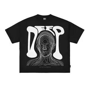 Elevendays Boxy fit DEEP Black Kaos Oversized Pria dan Wanita Cotton Combed20S