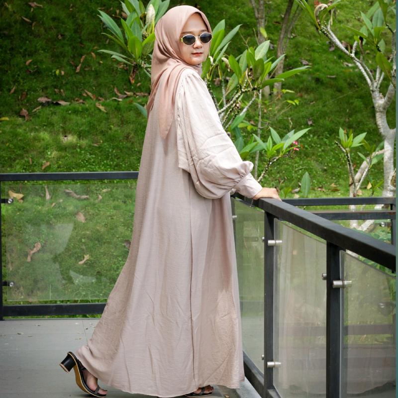ZAENA GAMIS WANITA LONG DRESS BATWING KATUN POLO LINEN PREMIUM LD 130 BUSUI 3
