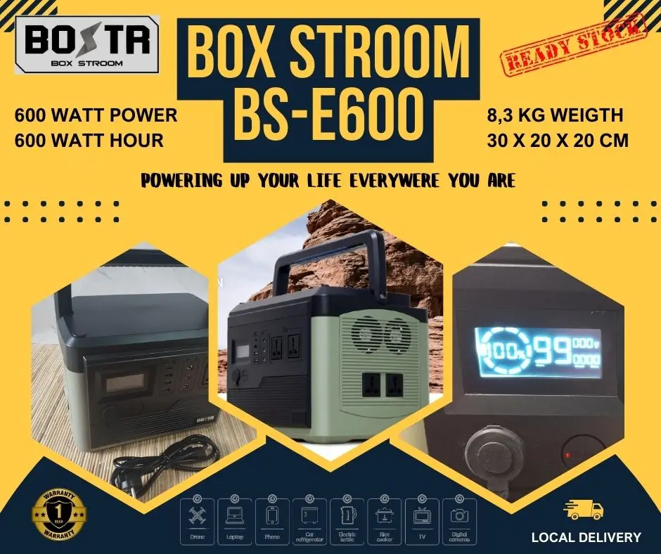 Portable Power Station BS-E600 600 Watt I 600 Wh Outdoor Camping Genset Tenaga Surya Listrik