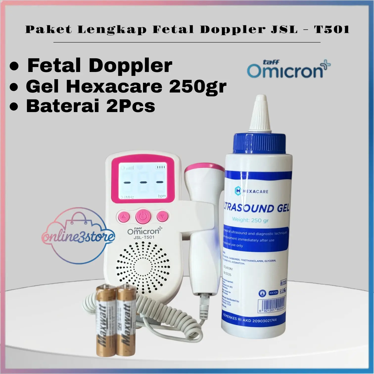 Alat Deteksi Detak Jantung Bayi 20 Week Dengan Gel T501