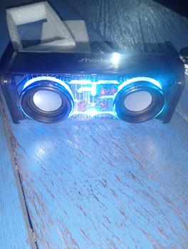 Product Review of Shade Speaker Bluetooth 10W Double Subwoofer Music Speaker RGB LED Light Transparent Mecha Speaker V8 Speaker Bluetooth Bass from K**O N**L 2