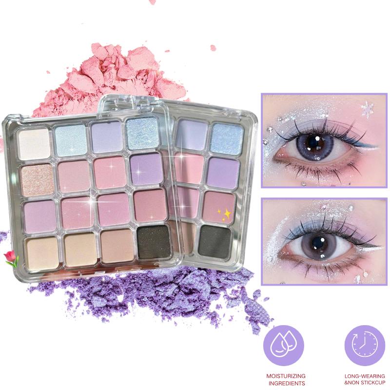  Phấn Mắt ErshiQi 16 Màu Lì Ánh Ngọc Trai Lấp Lánh Tinh Xảo Bóng Thấp Màu Đất Phấn Mắt Trang Điểm Hàng Ngày 