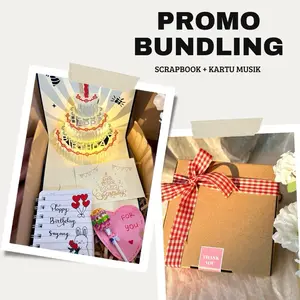 Bundling Scrapbook Tulis + Kartu Ucapan Pop Up 3D Musik