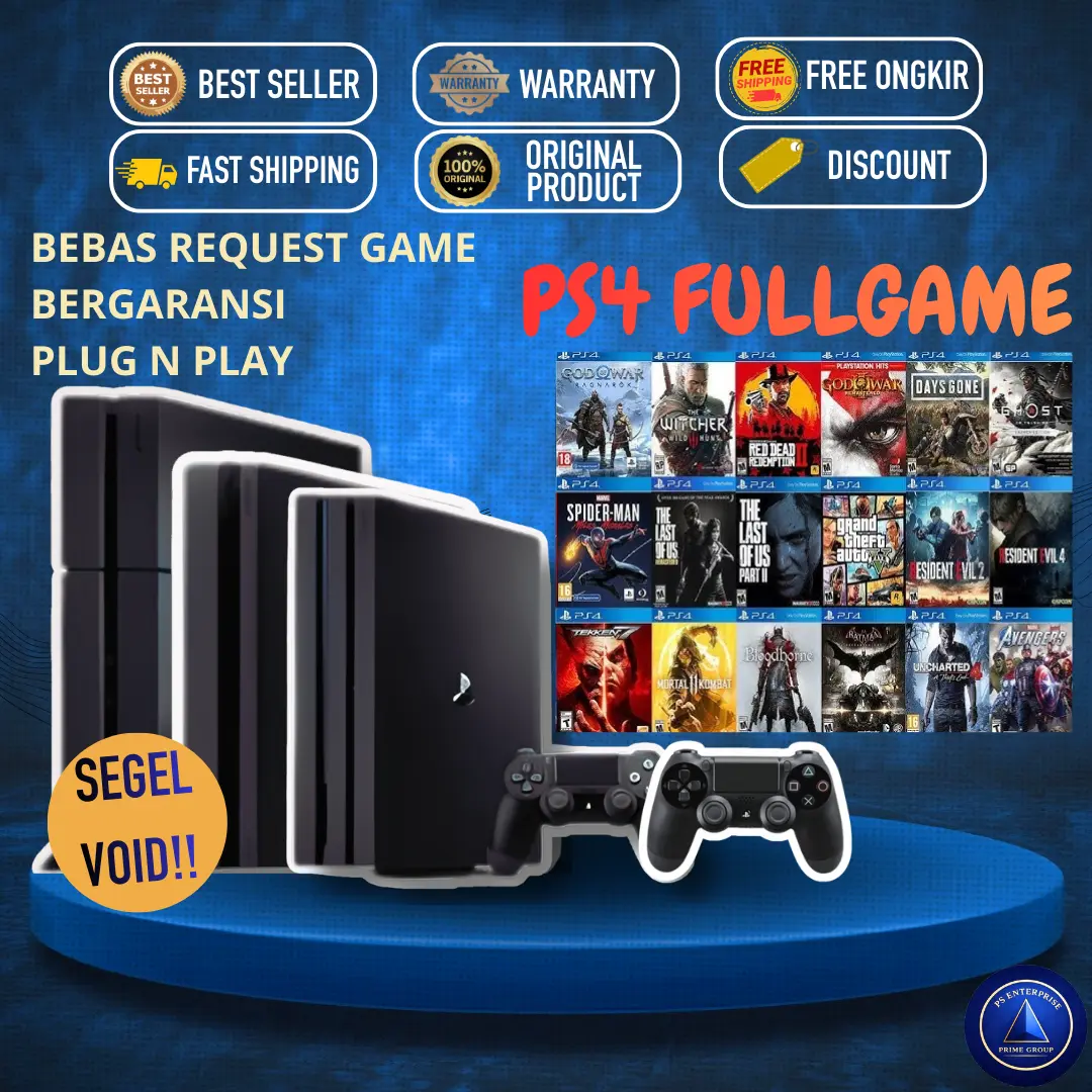 PS4 Slim Fat Pro / Playstation 4 Slim Fat Pro Ori Nogame Full Game Bonus Game