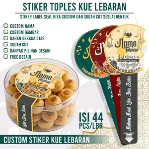 Stiker Segel Toples Kue Lebaran Isi 40 Pcs Sticker Segel Thank You Idul Fitri