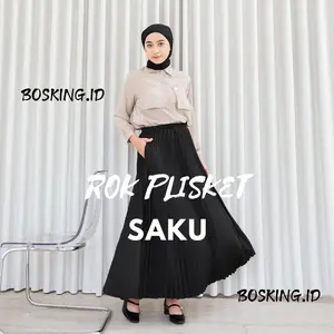 Rok Plisket Variasi Saku Original / Rok Plisket Saku Premium BB max 85kg Jumbo