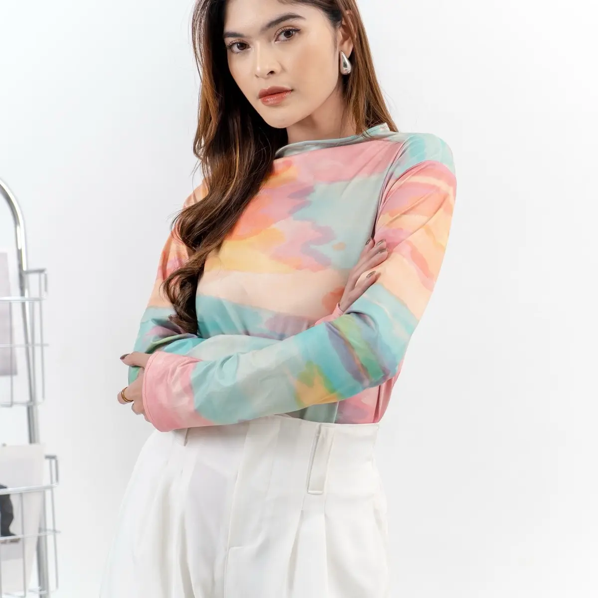 JEMINE MESH TOP JEMINE NON TRANSPARANT Baju Wanita Tangan Panjang