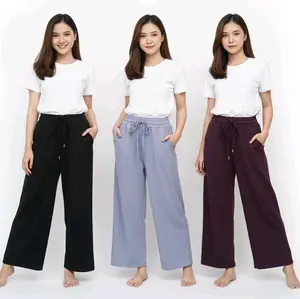 Celana Kulot Jumbo Bahan Boston Wanita-celana santai celana kerja kuliah