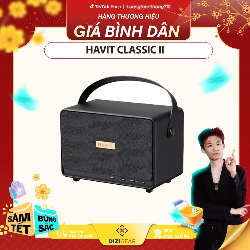 Deals Độc Quyền KOC Lương Toàn Thắng Loa Bluetooth HAVIT Classic II BT 5.3 Công Suất 30W Thiết Kế Retro Âm Bass Sống Động Nghe Đến 25H - Hàng Chính Hãng