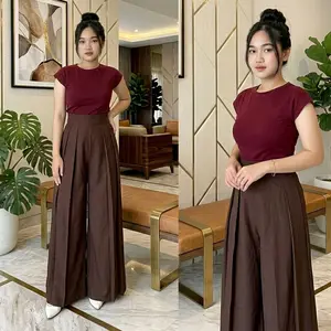 EL - Lavie Pants Cullote Palazzo Celana Highwaist Wanita Casual Model Terbaru Nyaman Formal Panjang