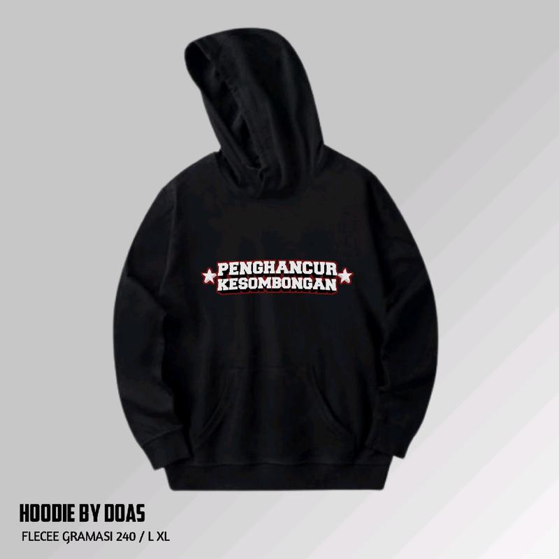 Hoodie Netral Penghancur Kesombongan Terbaru Sweater Pria Wanita Distro Nyaman Panjang Unisex Fleece Hitam 1